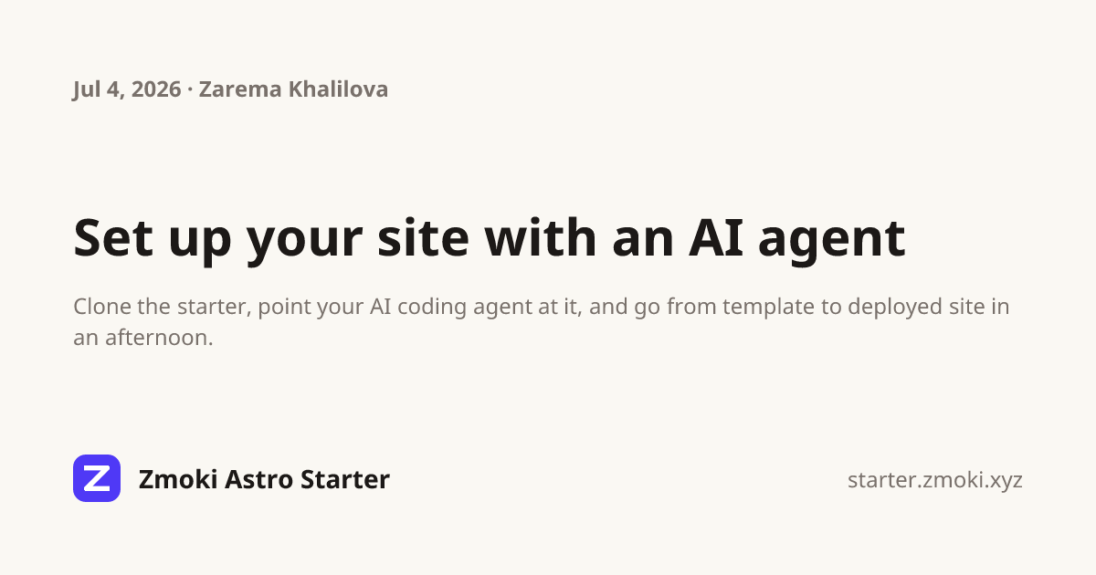 Article OG card — eyebrow, title, description, and brand footer